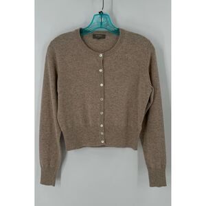N.Peal 100% Cashmere Brown Crewneck Cardigan – Size S